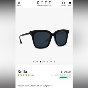 Diff polarized black sunglasses - Bella Style